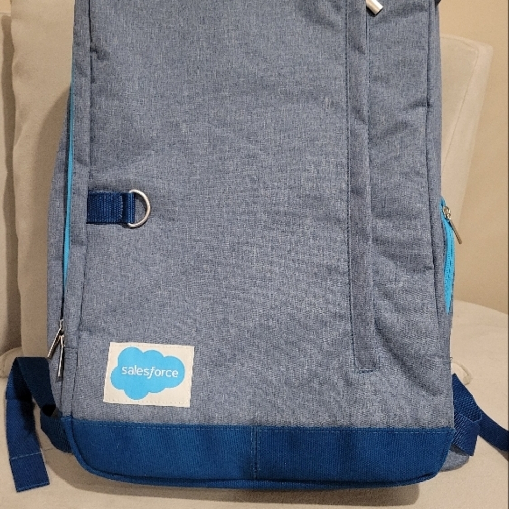 Salesforce Dreamforce Laptop Backpack Gray/Blue Never Used